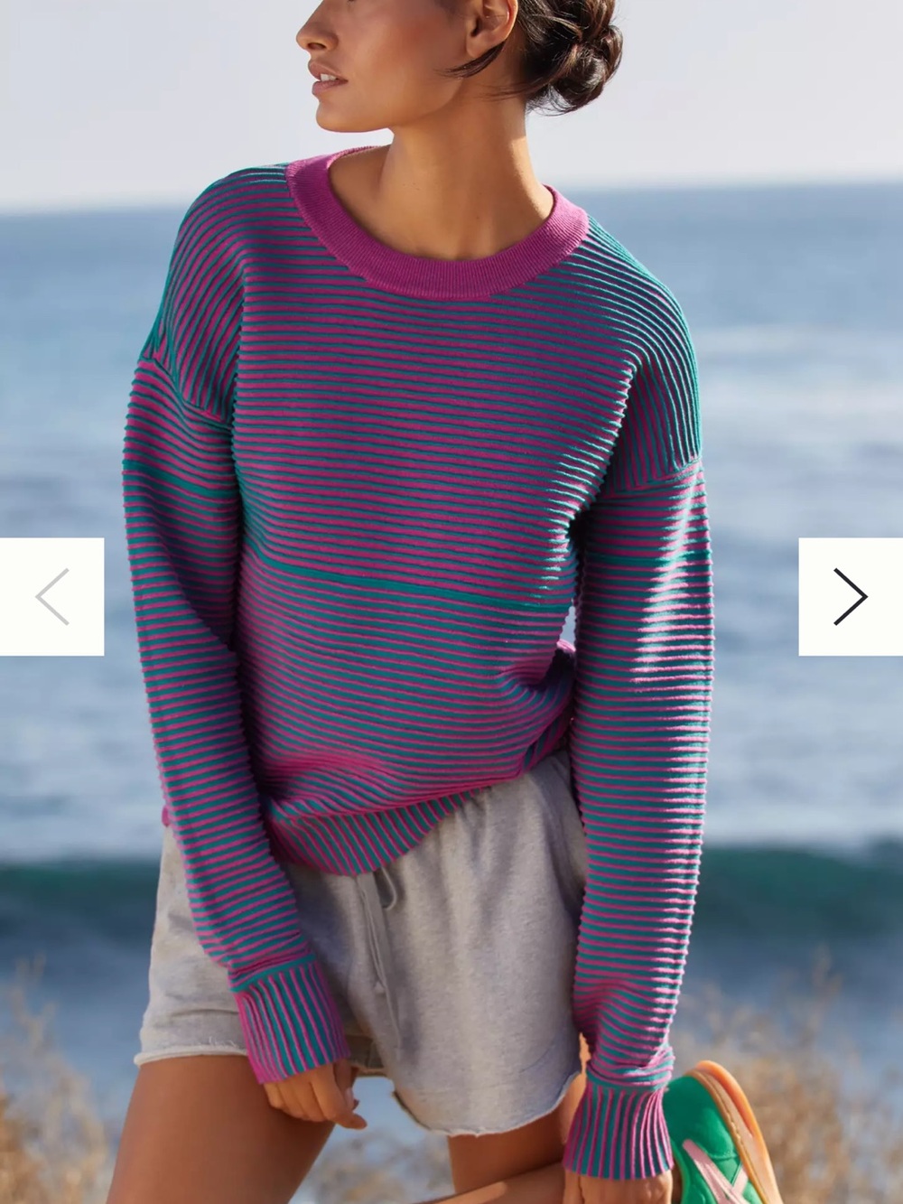 Beach Riot Women’s Occulus Sweater Two Tone Knit Size XL Fall Beachy